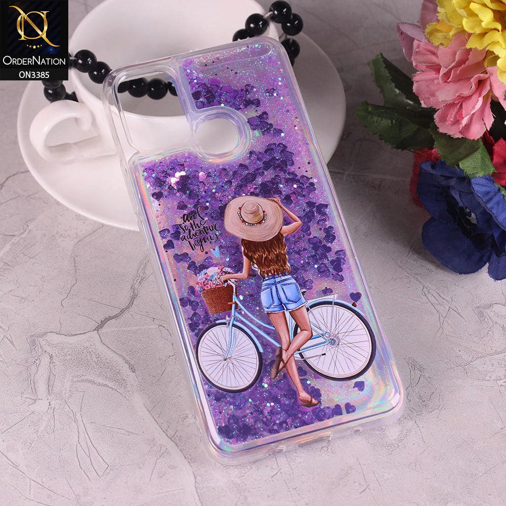 Infinix Hot 10 Play Cover - Design4 - Trendy Heart Shape Moving Liquid Glitter Shine Soft Borders Case