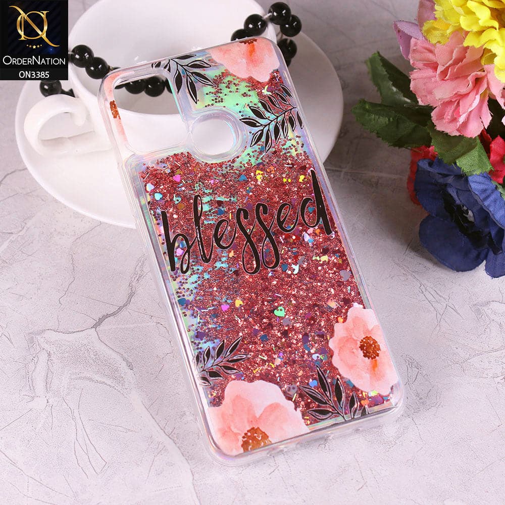 Infinix Hot 10 Play Cover - Design5 - Trendy Heart Shape Moving Liquid Glitter Shine Soft Borders Case