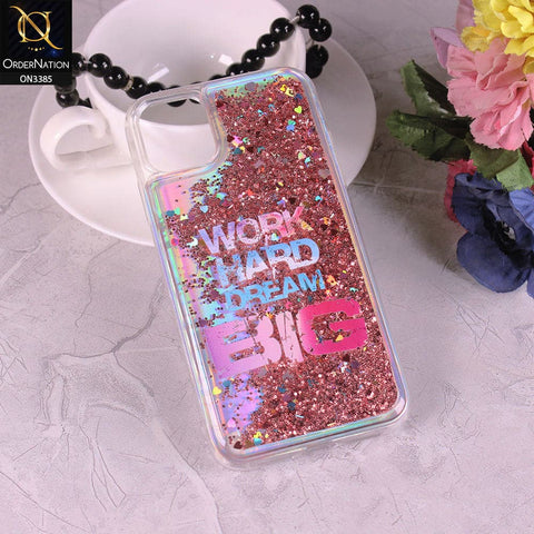 iPhone 11 Cover - Design8 - Trendy Heart Shape Moving Liquid Glitter Shine Soft Borders Case