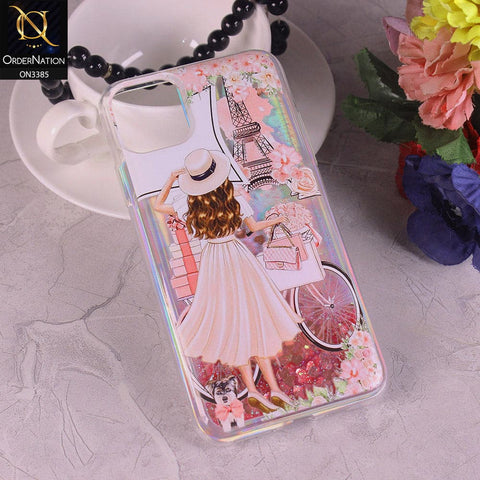 iPhone 11 Pro Max Cover - Design3 - Trendy Heart Shape Moving Liquid Glitter Shine Soft Borders Case