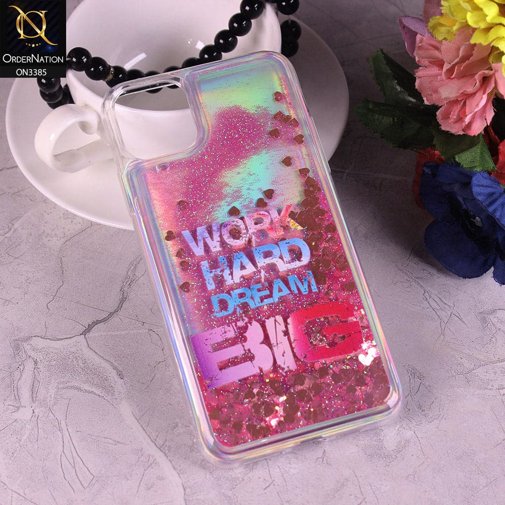 iPhone 12 Pro Cover - Design2 - Trendy Heart Shape Moving Liquid Glitter Shine Soft Borders Case