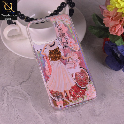 iPhone 12 Pro Max Cover - Design3 - Trendy Heart Shape Moving Liquid Glitter Shine Soft Borders Case