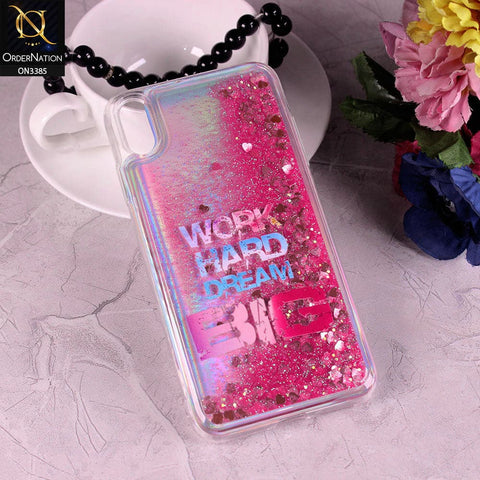 iPhone XS Max Cover - Design2 - Trendy Heart Shape Moving Liquid Glitter Shine Soft Borders Case