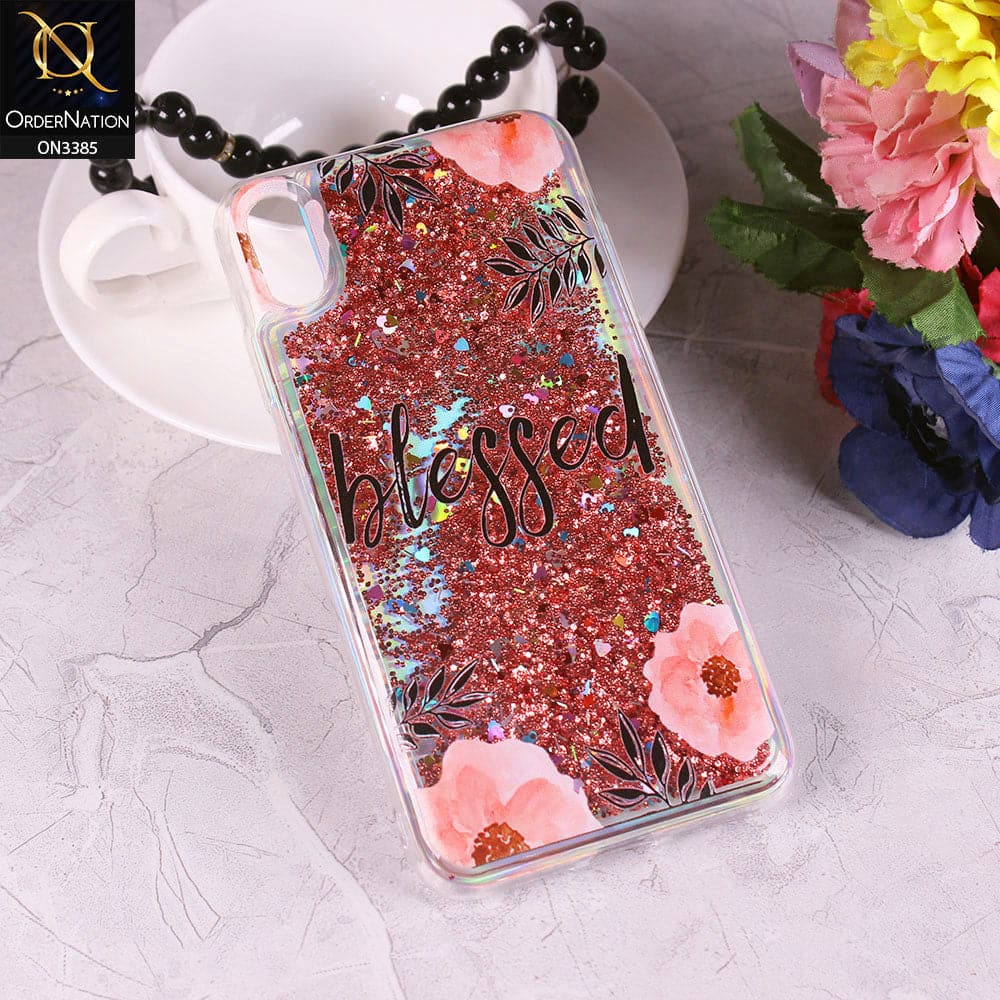 iPhone XS Max Cover - Design5 - Trendy Heart Shape Moving Liquid Glitter Shine Soft Borders Case
