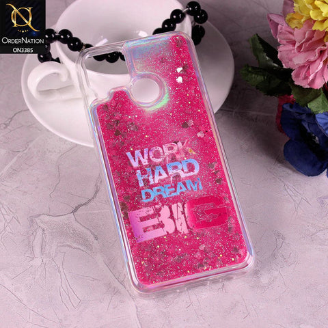 Realme C15 Cover - Design2 - Trendy Heart Shape Moving Liquid Glitter Shine Soft Borders Case