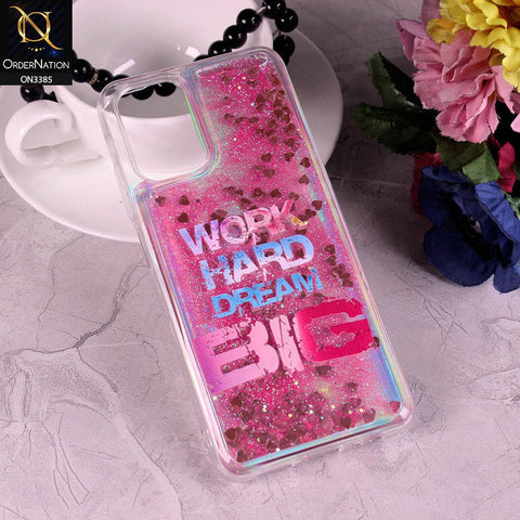 Xiaomi Redmi Note 10S Cover - Design2 - Trendy Heart Shape Moving Liquid Glitter Shine Soft Borders Case