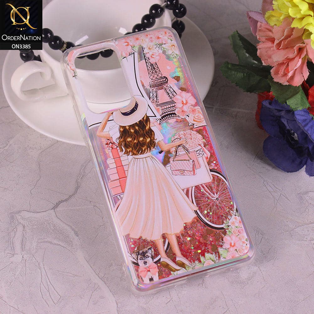 Xiaomi Redmi Note 10 Pro 4G Cover - Design3 - Trendy Heart Shape Moving Liquid Glitter Shine Soft Borders Case