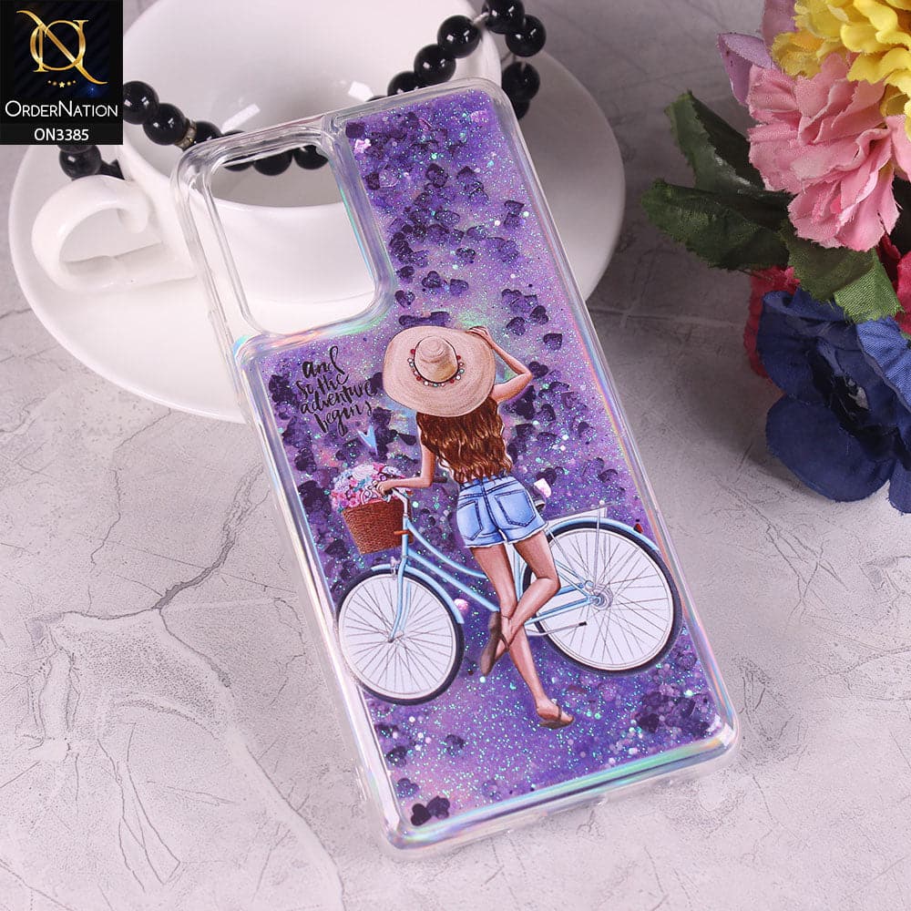 Xiaomi Redmi Note 10 Pro 4G Cover - Design4 - Trendy Heart Shape Moving Liquid Glitter Shine Soft Borders Case