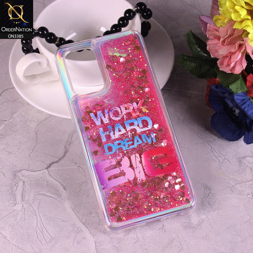 Oppo Reno 6 Cover - Design2 - Trendy Heart Shape Moving Liquid Glitter Shine Soft Borders Case