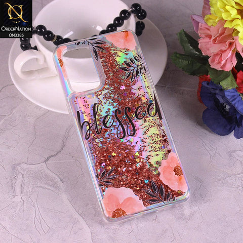 Oppo Reno 6 Cover - Design5 - Trendy Heart Shape Moving Liquid Glitter Shine Soft Borders Case