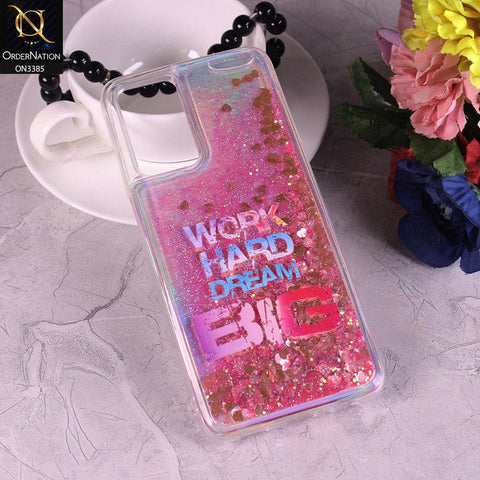 Samsung Galaxy A52 Cover - Design2 - Trendy Heart Shape Moving Liquid Glitter Shine Soft Borders Case