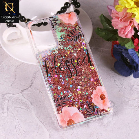 Samsung Galaxy A72 Cover - Design5 - Trendy Heart Shape Moving Liquid Glitter Shine Soft Borders Case