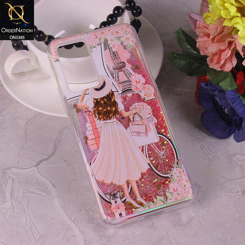 Vivo V23e Cover - Design3 - Trendy Heart Shape Moving Liquid Glitter Shine Soft Borders Case