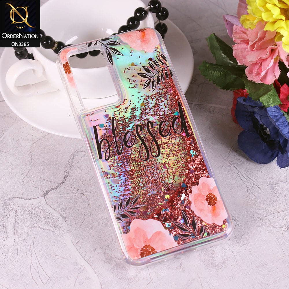 Vivo V23e Cover - Design5 - Trendy Heart Shape Moving Liquid Glitter Shine Soft Borders Case