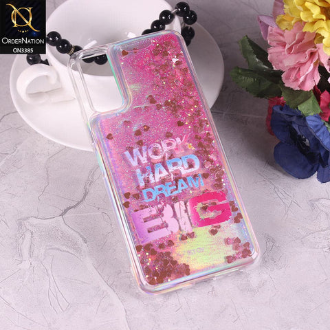 Vivo Y12a Cover - Design2 - Trendy Heart Shape Moving Liquid Glitter Shine Soft Borders Case