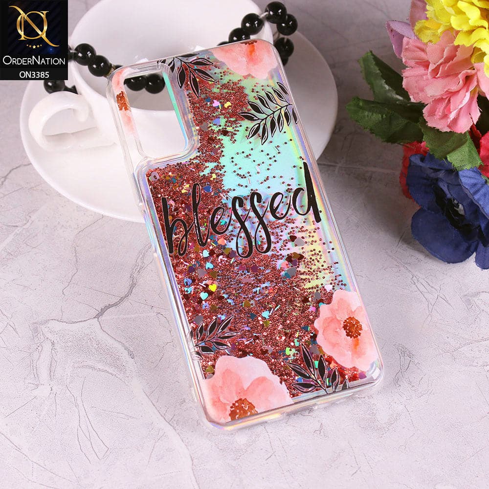 Vivo Y20T Cover - Design5 - Trendy Heart Shape Moving Liquid Glitter Shine Soft Borders Case