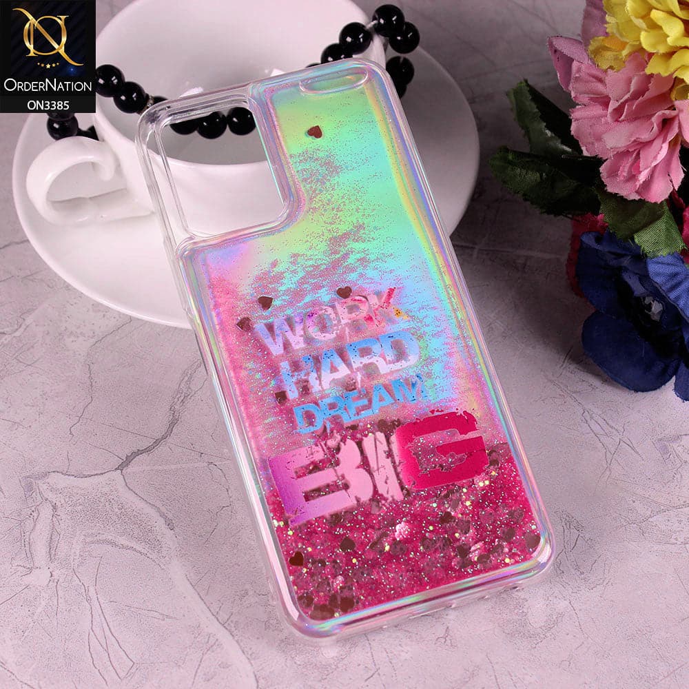 Vivo Y21s Cover - Design2 - Trendy Heart Shape Moving Liquid Glitter Shine Soft Borders Case
