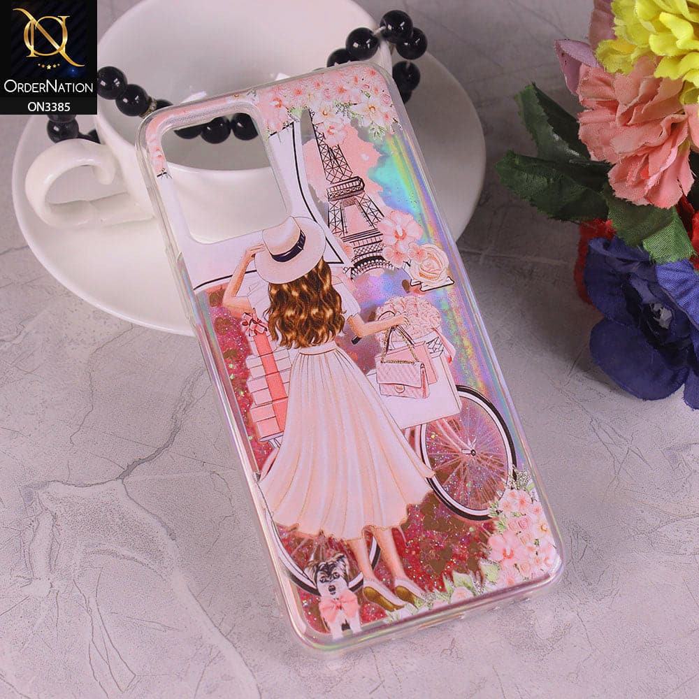 Vivo Y33T Cover - Design3 - Trendy Heart Shape Moving Liquid Glitter Shine Soft Borders Case