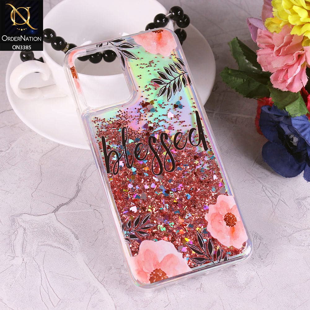 Vivo Y21s Cover - Design5 - Trendy Heart Shape Moving Liquid Glitter Shine Soft Borders Case