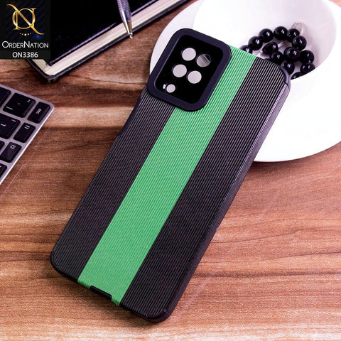 Samsung Galaxy M32 Cover - Black & Green - Soft Tpu Lining Case With Camera Protection