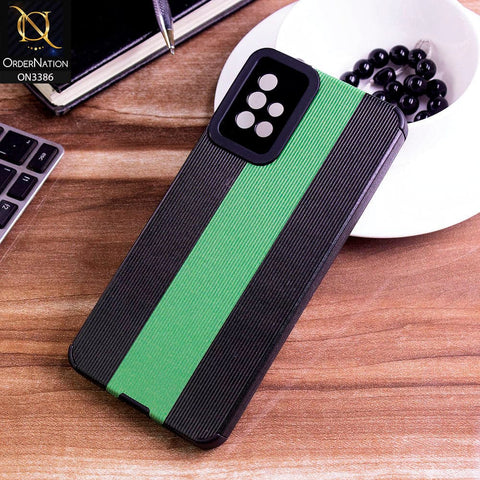 Samsung Galaxy A51 Cover - Black & Green - Soft Tpu Lining Case With Camera Protection