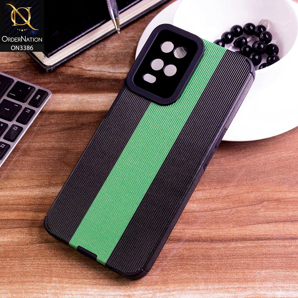 Oppo A54 4G Cover - Black & Green - Soft Tpu Lining Case With Camera Protection