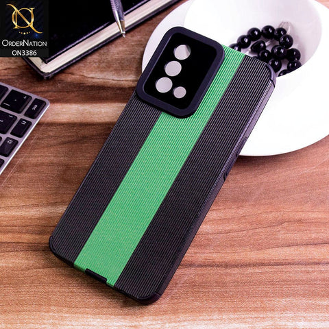 Oppo F19 Cover - Black & Green - Soft Tpu Lining Case With Camera Protection