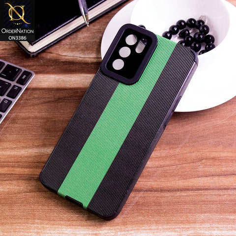 Oppo Reno 6 Cover - Black & Green - Soft Tpu Lining Case With Camera Protection