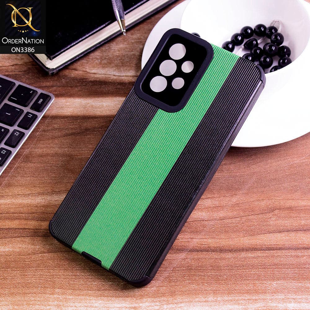 Samsung Galaxy A32 Cover - Black & Green - Soft Tpu Lining Case With Camera Protection
