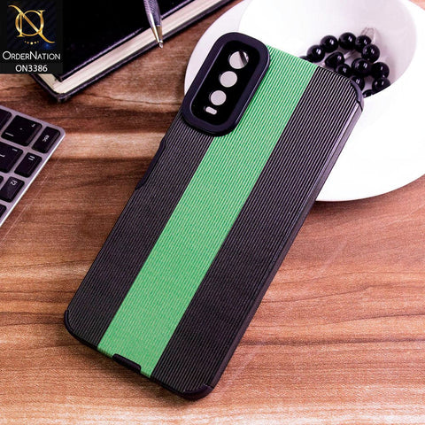 Vivo Y20T Cover - Black & Green - Soft Tpu Lining Case With Camera Protection