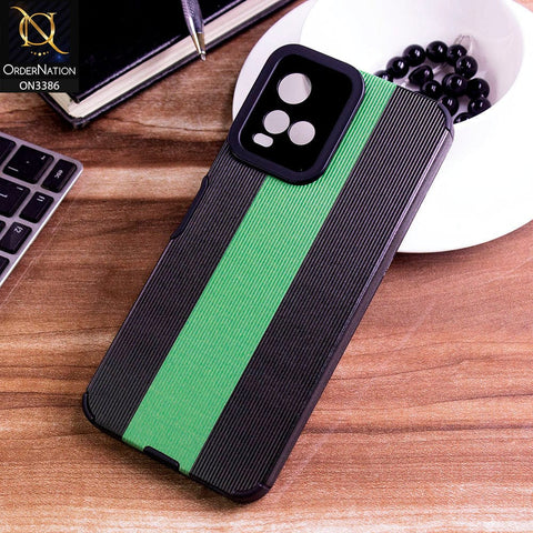 Vivo Y21s Cover - Black & Green - Soft Tpu Lining Case With Camera Protection