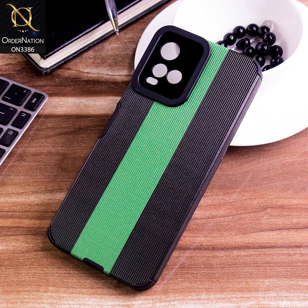 Vivo Y33s Cover - Black & Green - Soft Tpu Lining Case With Camera Protection