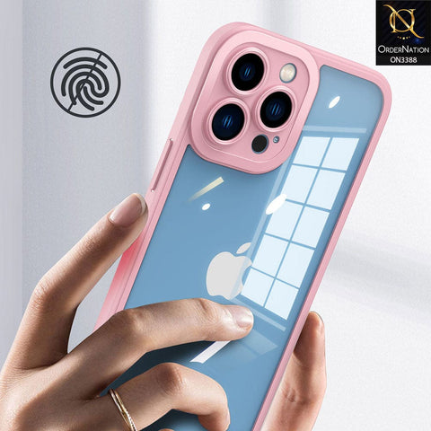 iPhone 12 Pro Cover - White - Flat Series PC Transparent Back Shell Soft Color Borders Camera Protection Case