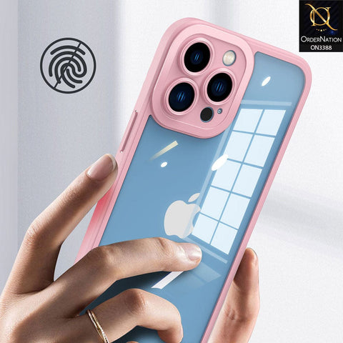iPhone 11 Pro Max Cover - Pink - Flat Series PC Transparent Back Shell Soft Color Borders Camera Protection Case