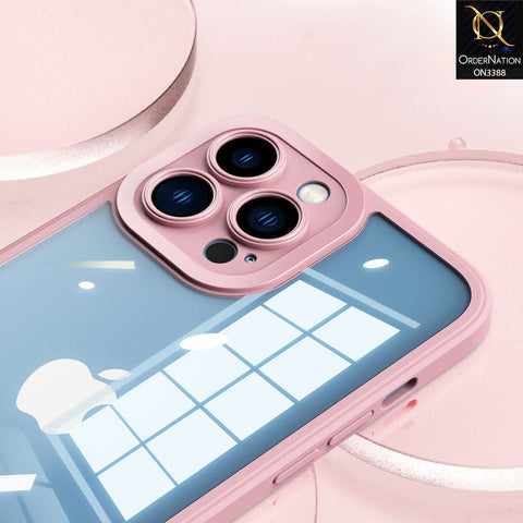 iPhone 13 Pro Max Cover - Blue - Flat Series PC Transparent Back Shell Soft Color Borders Camera Protection Case