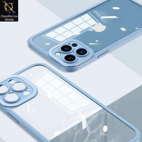 iPhone 13 Cover - Black - Flat Series PC Transparent Back Shell Soft Color Borders Camera Protection Case