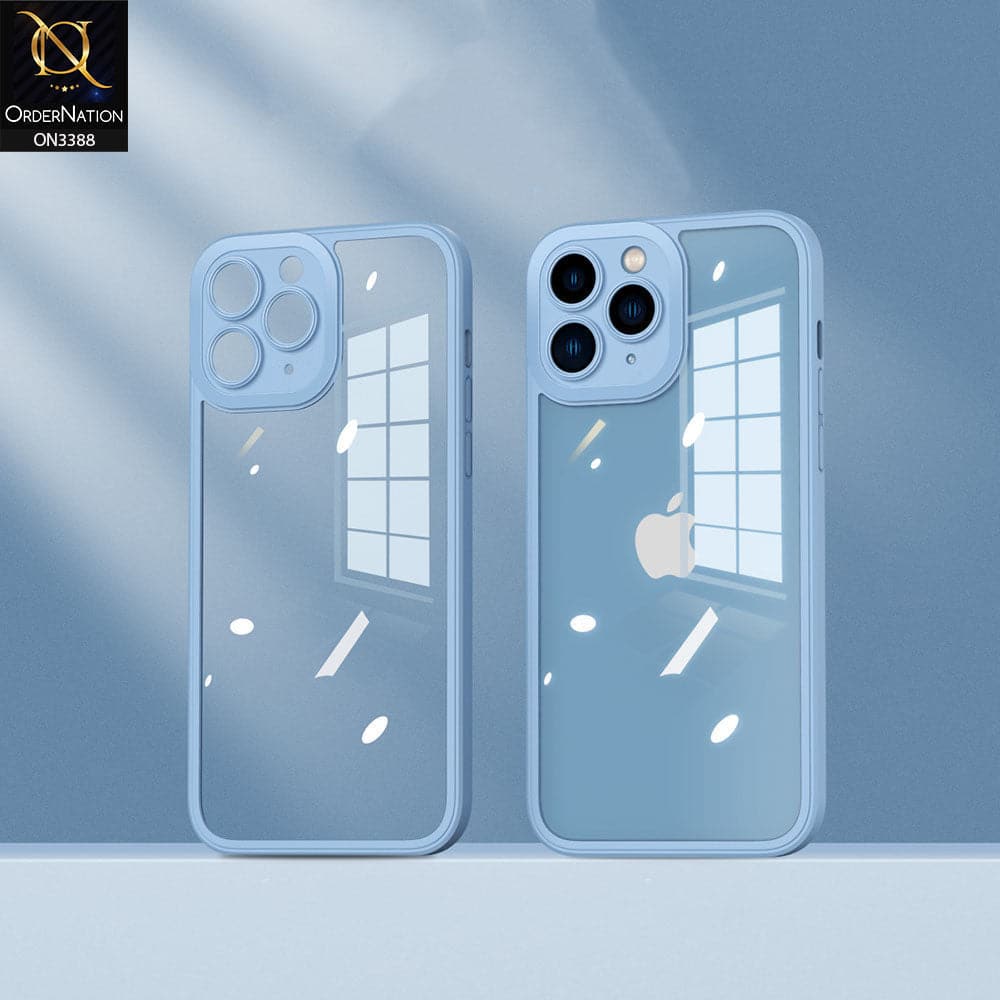 iPhone 11 Pro Cover - Sierra Blue - Flat Series PC Transparent Back Shell Soft Color Borders Camera Protection Case