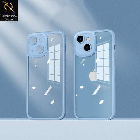 iPhone 13 Cover - Sierra Blue - Flat Series PC Transparent Back Shell Soft Color Borders Camera Protection Case