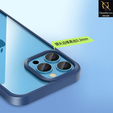 iPhone 13 Pro Cover - Sierra Blue  - Pearl Series Soft Color Border Anti-Fall Back Shell Protective Transparent Case
