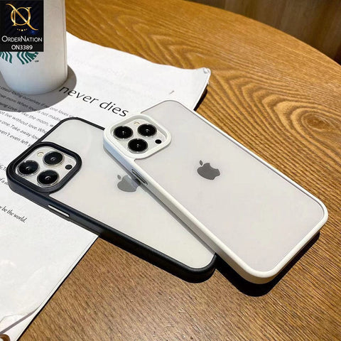 iPhone 13 Pro Max Cover - Rose Gold  - Pearl Series Soft Color Border Anti-Fall Back Shell Protective Transparent Case