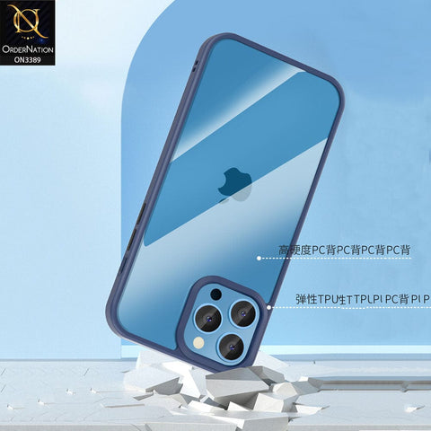 iPhone 13 Pro Max Cover - Rose Gold  - Pearl Series Soft Color Border Anti-Fall Back Shell Protective Transparent Case