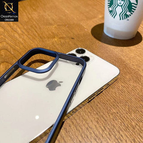 iPhone 13 Pro Max Cover - Rose Gold  - Pearl Series Soft Color Border Anti-Fall Back Shell Protective Transparent Case