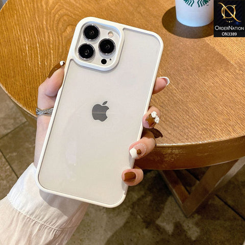 iPhone 13 Pro Cover - Rose Gold  - Pearl Series Soft Color Border Anti-Fall Back Shell Protective Transparent Case