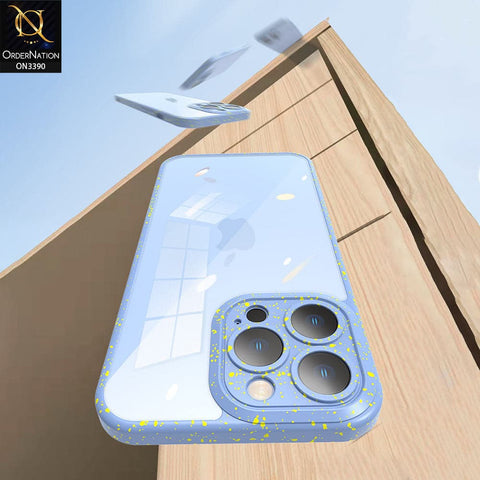 iPhone 12 Pro Cover - Blue - Splash Series Shockproof Transparent Hard Pc Back Soft Borders Camera Protection Case