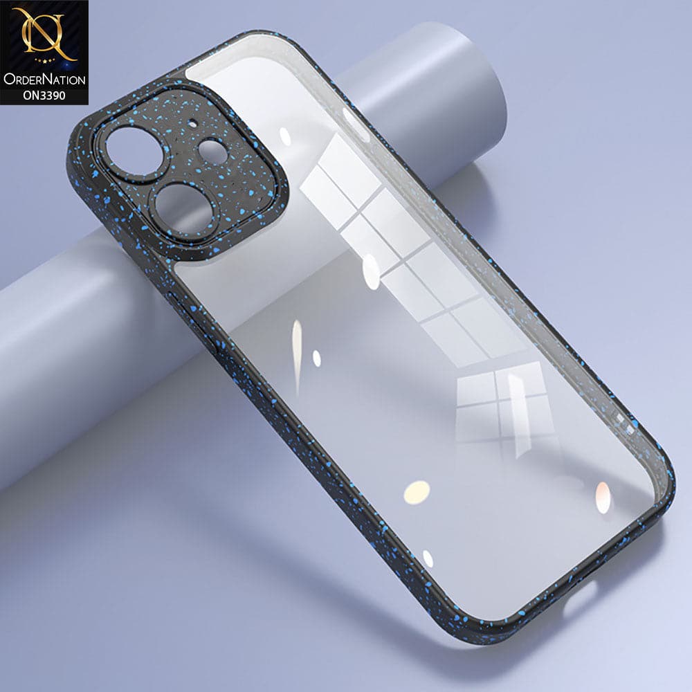 iPhone 12 Cover - Black - Splash Series Shockproof Transparent Hard Pc Back Soft Borders Camera Protection Case