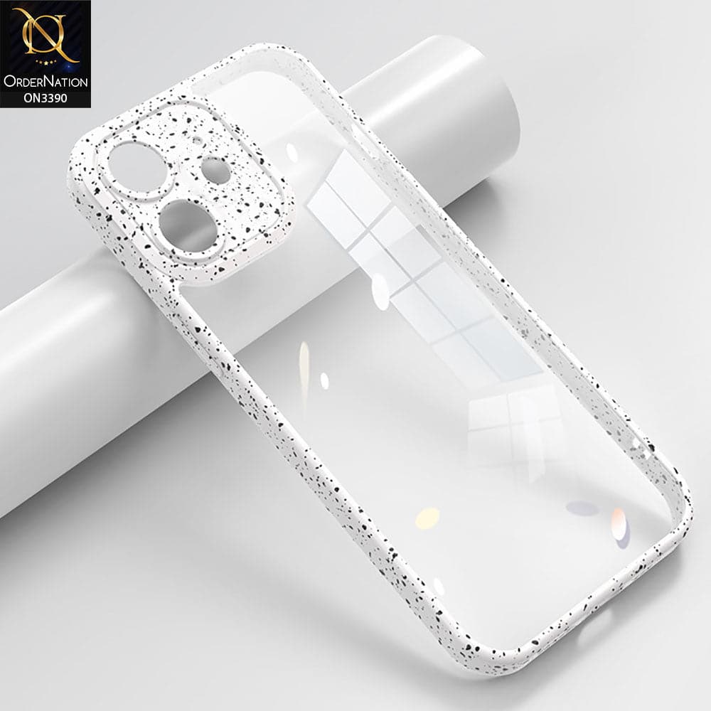 iPhone 12 Cover - White - Splash Series Shockproof Transparent Hard Pc Back Soft Borders Camera Protection Case