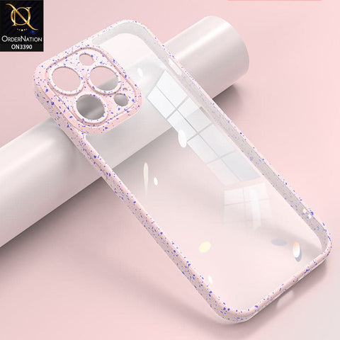 iPhone 12 Pro Cover - Pink - Splash Series Shockproof Transparent Hard Pc Back Soft Borders Camera Protection Case