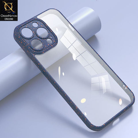 iPhone 13 Pro Max Cover - Blue - Splash Series Shockproof Transparent Hard Pc Back Soft Borders Camera Protection Case