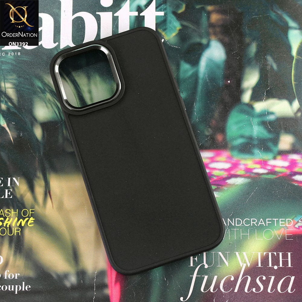 iPhone 13 Pro Max Cover - Black - Electroplated Camera Ring Soft Silicone Case