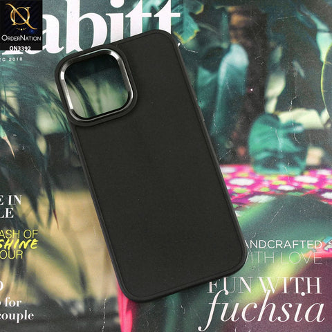 iPhone 13 Pro Max Cover - Black - Electroplated Camera Ring Soft Silicone Case